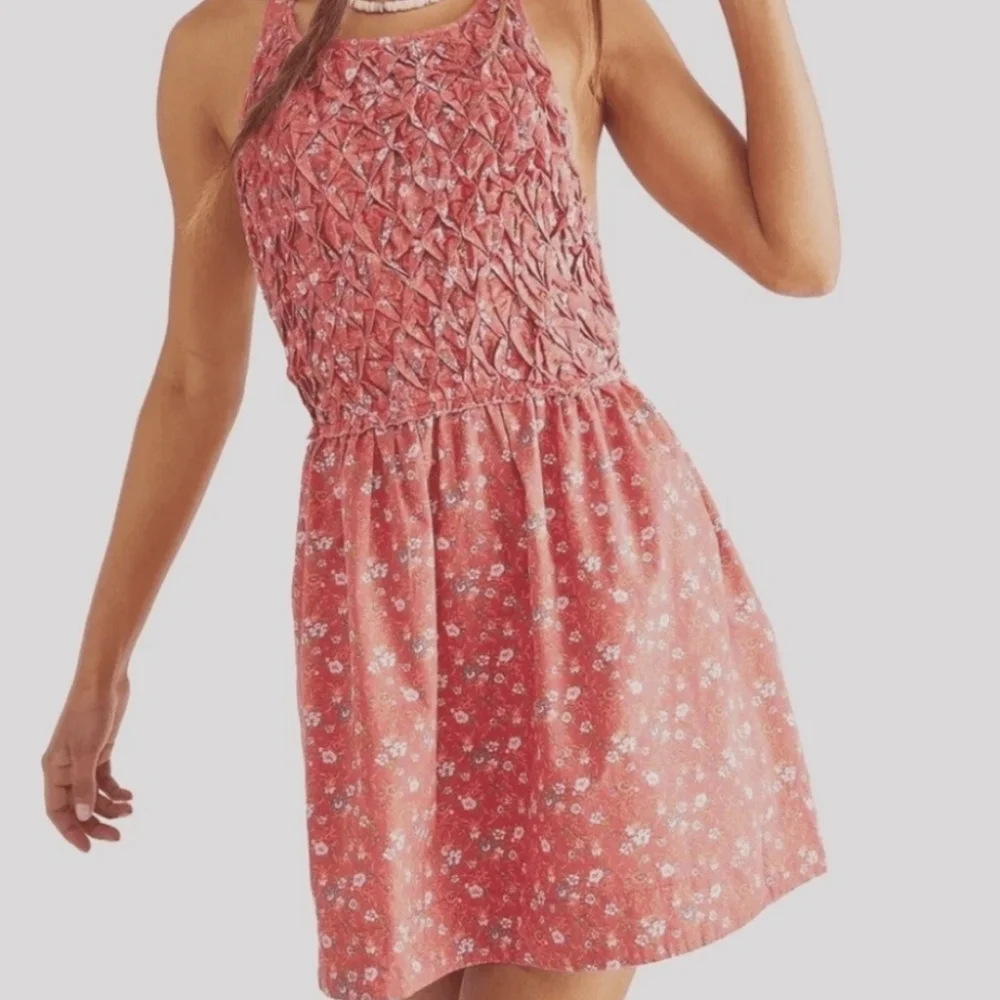 Free People Petunia Cotton Mini Dress In Poppy Combo